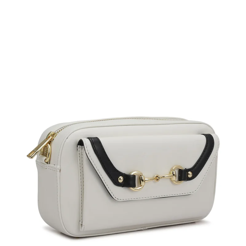 دا ميلانو حقيبة جلدية صغيرة بسيطة - ثلجي